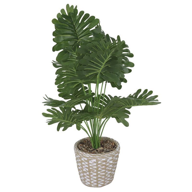 PLANTA ARTIFICIAL MACETA CEMENTO NATURAL