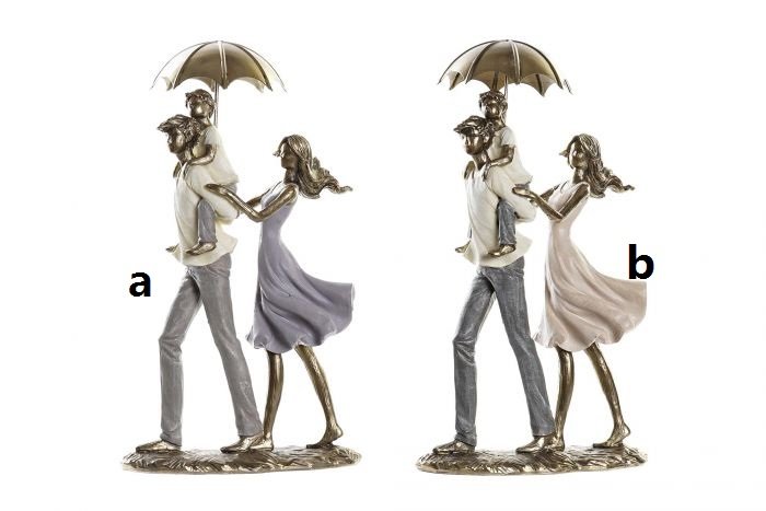 FIGURA RESINA METAL 17,5X8,5X31 FAMILIA 2 MOD
