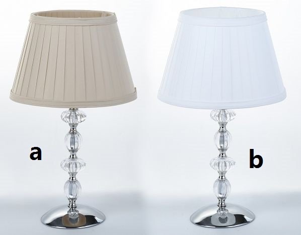 LAMPARA SOBREMESA CRISTAL METAL 25X25X45 2 color