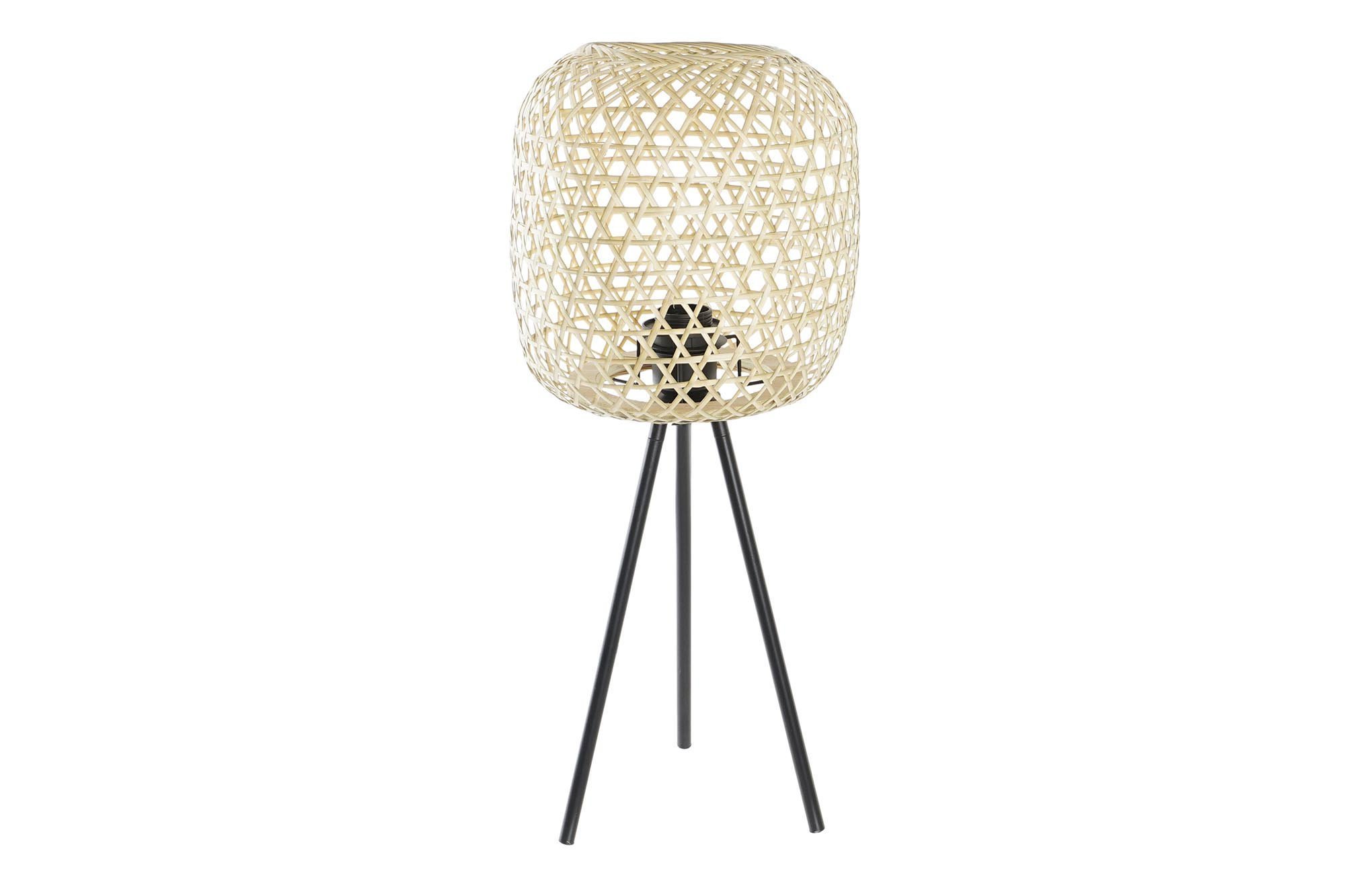 LAMPARA SOBREMESA METAL BAMBU 23X23X56 MARRON