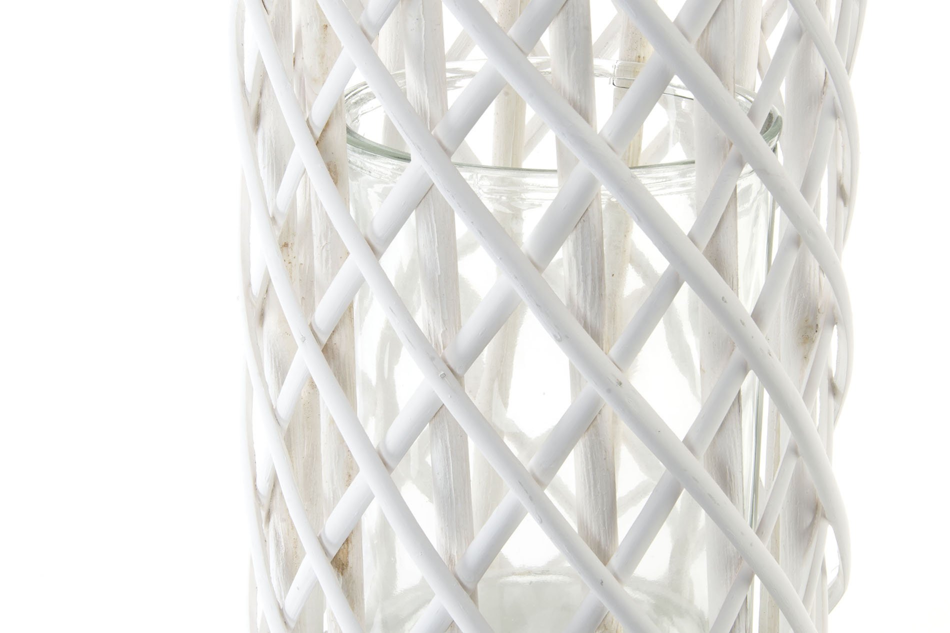 PORTAVELA MIMBRE CRISTAL 20X20X80 BLANCO - Imagen 3