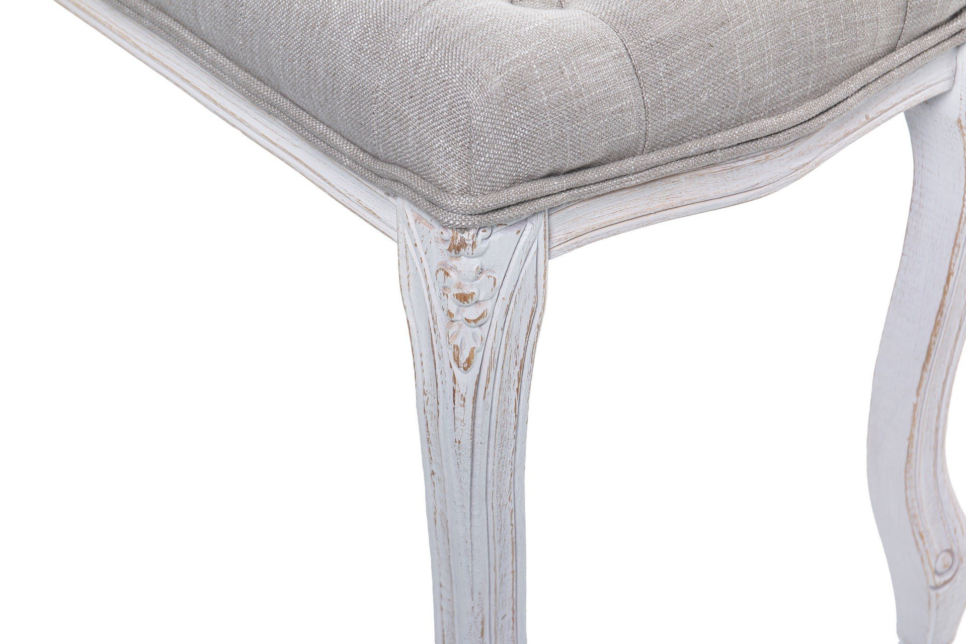 pie de cama lino beige capitones 110x36x47cm - Imagen 3