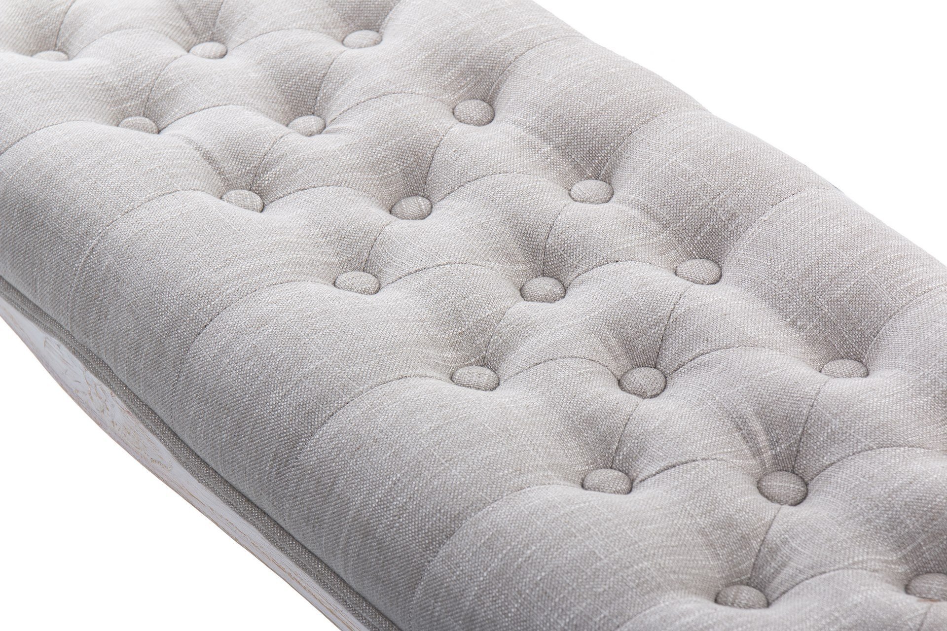 pie de cama lino beige capitones 110x36x47cm - Imagen 4