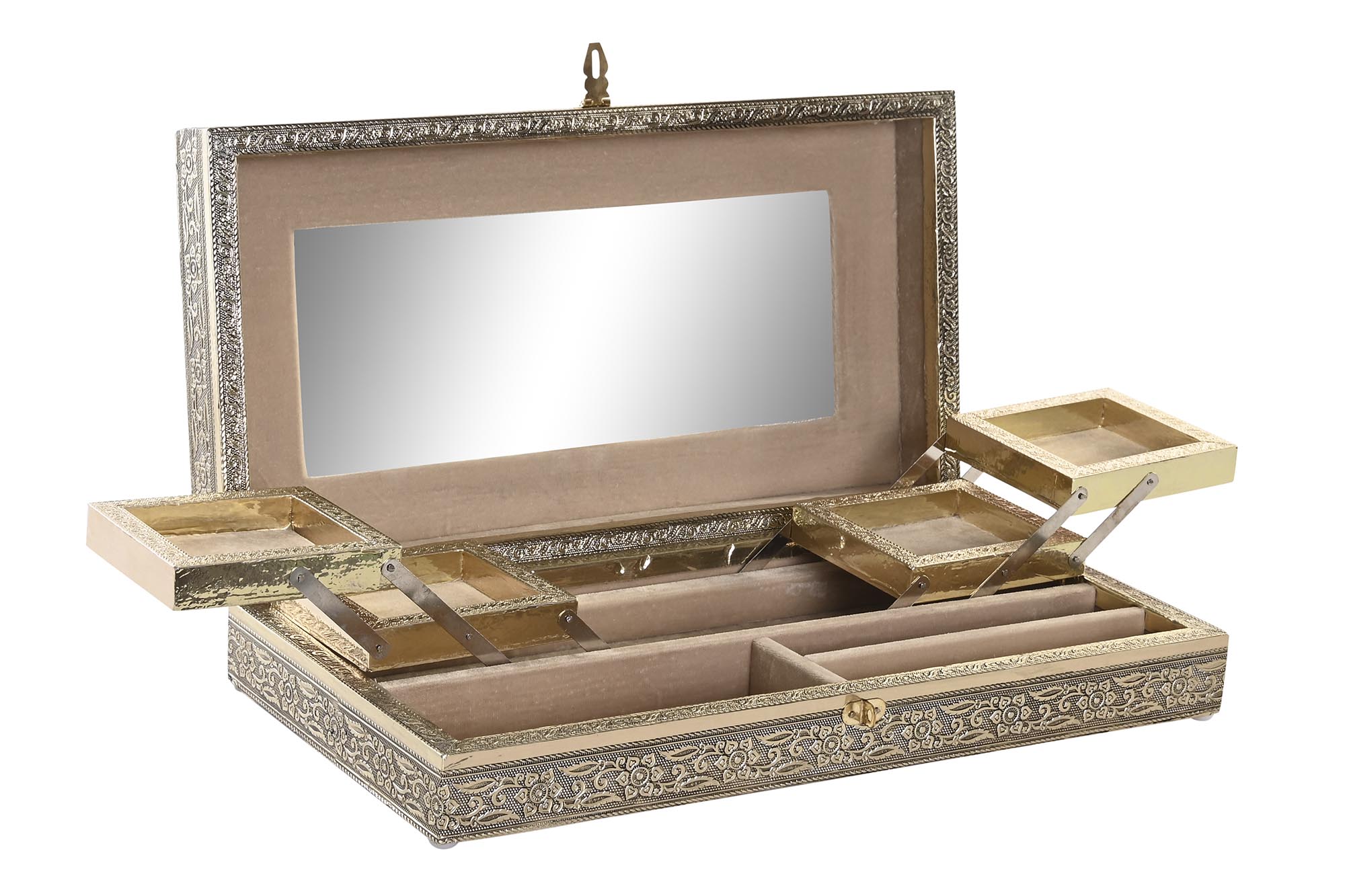 joyero aluminio madera champan buddha 38x20x7.5cm