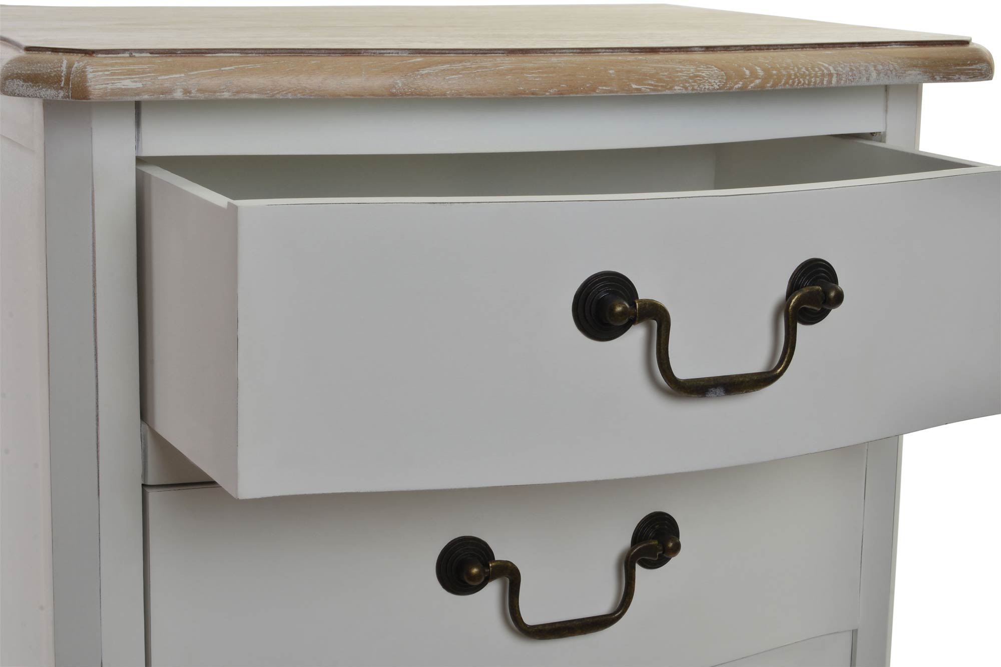 chifonier madera natural blanco 48x35x100cm - Imagen 4