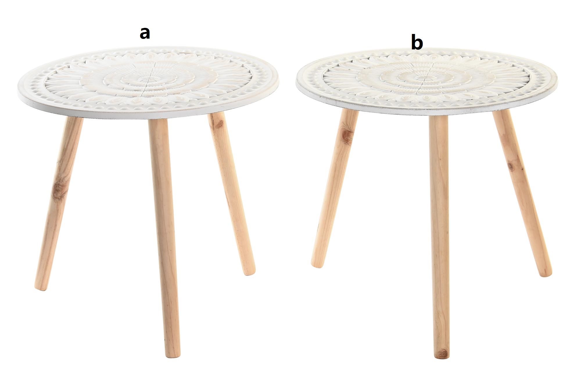 mesita auxiliar madera pino 47x47x45cm 2 mod