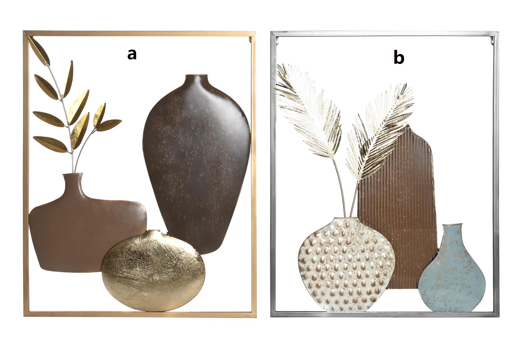 decoracion pared metal jarron 66cm