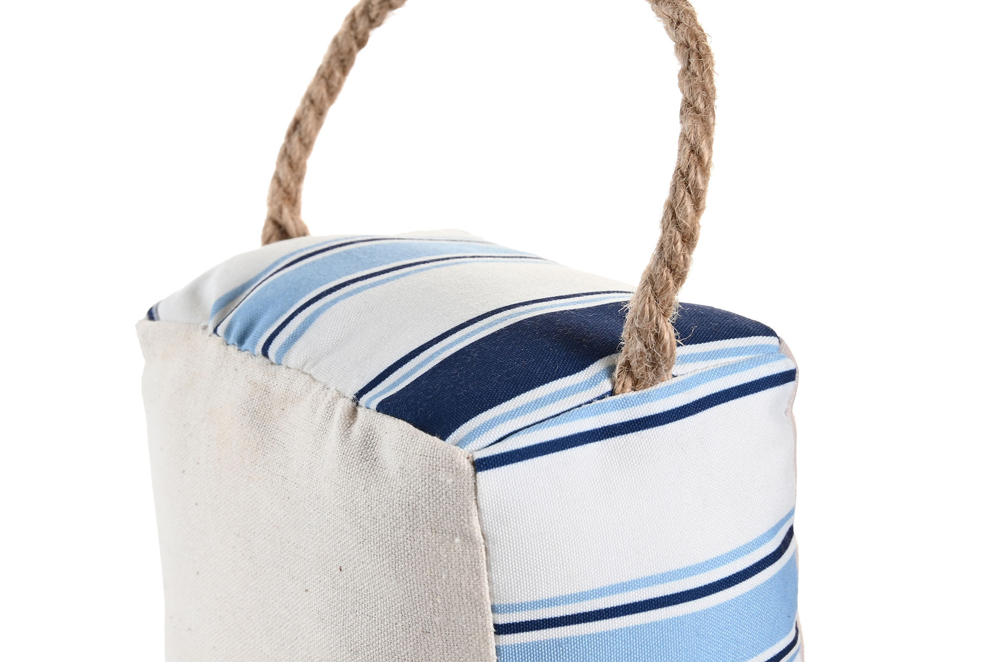 tope de puerta saco azul con cuerda de jute - Imagen 3