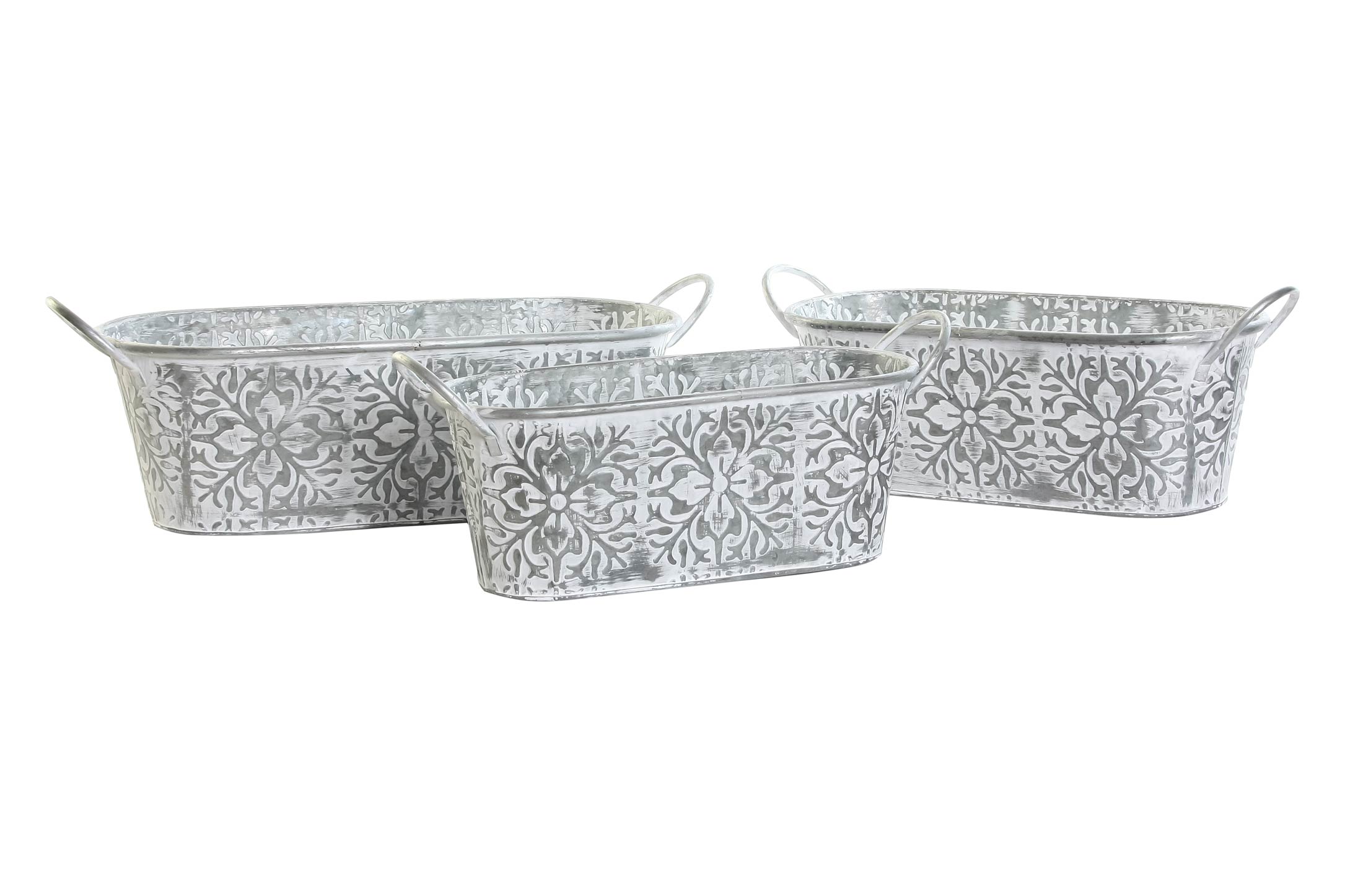 pack de 3 macetero jardinera de metal - Imagen 4