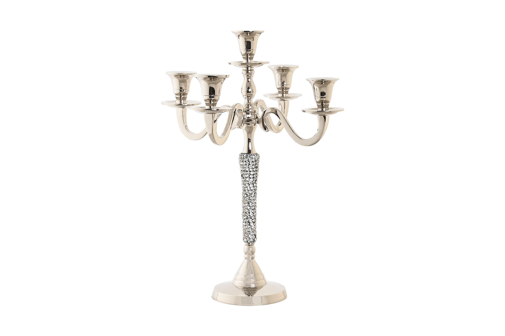 candelabro aluminio acrilico 5 brazos 36cm