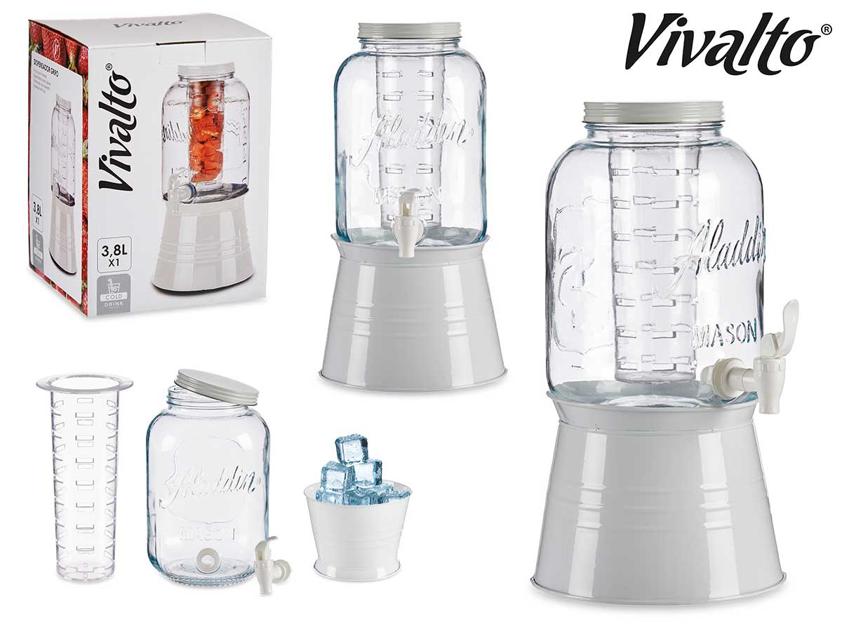 Jarra con soporte y enfriador 3800ml blanco