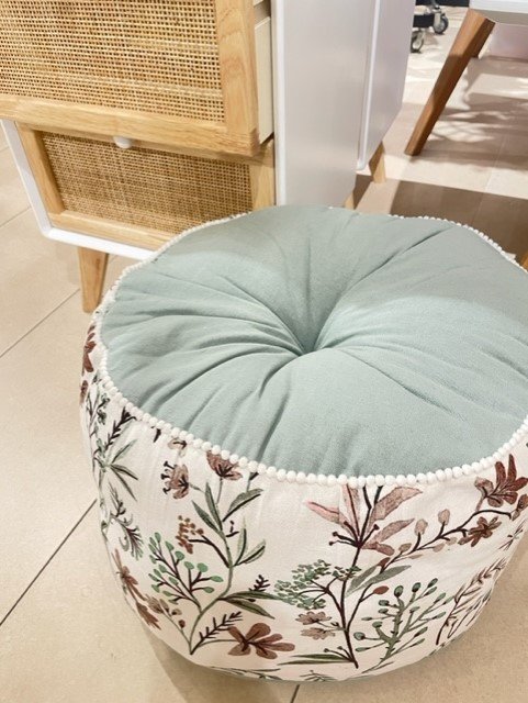 pouf flores Naomie 40x40x30 cm
