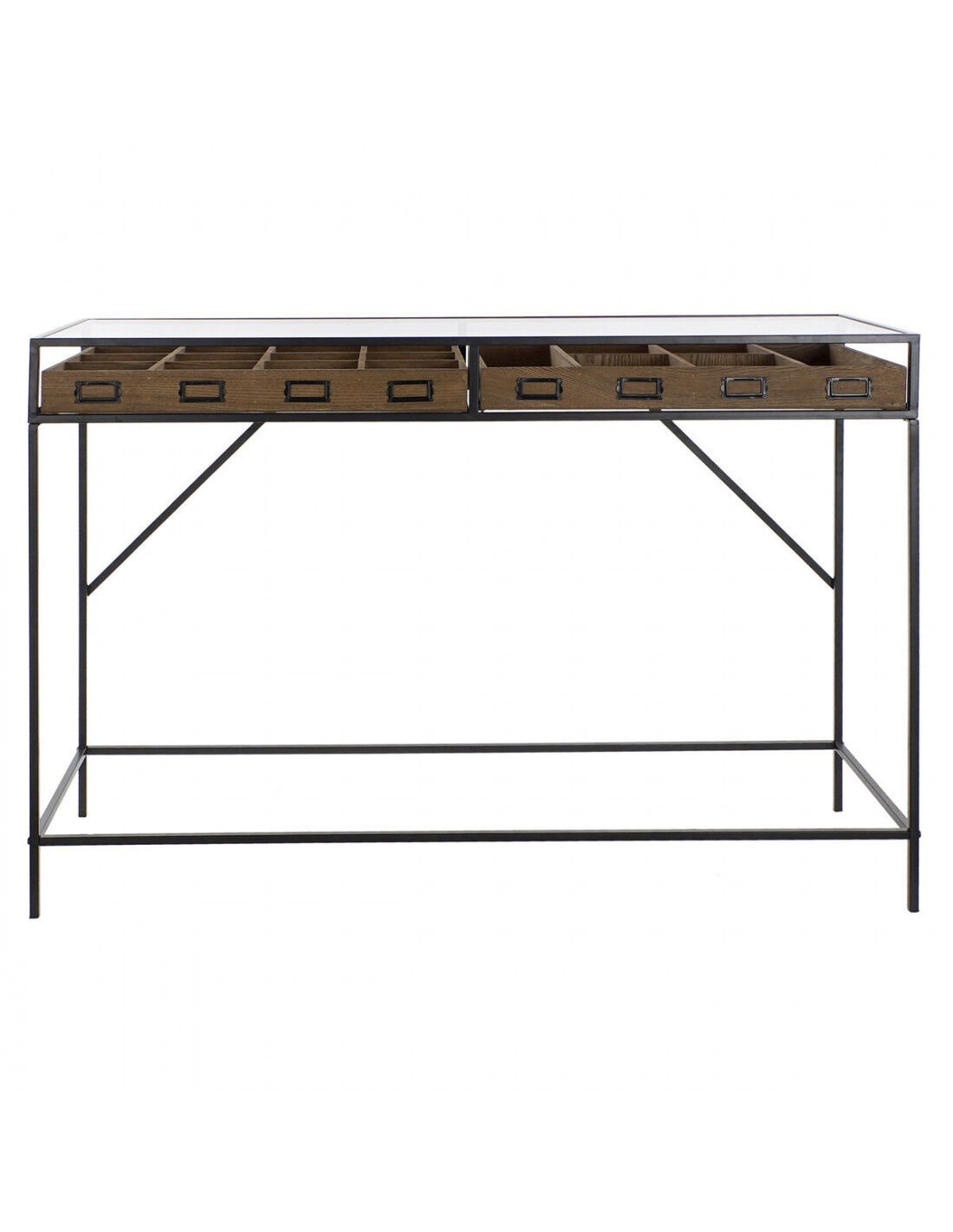 Consola madera cristal 120x40x83 cm