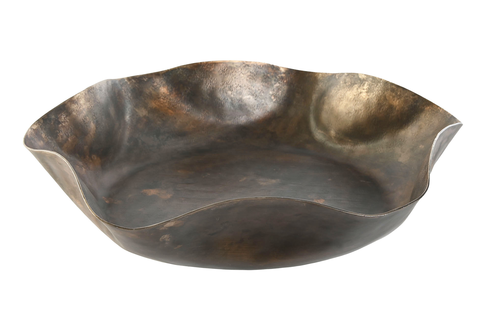 centro de mesa aluminio desgastado dorado 47cm