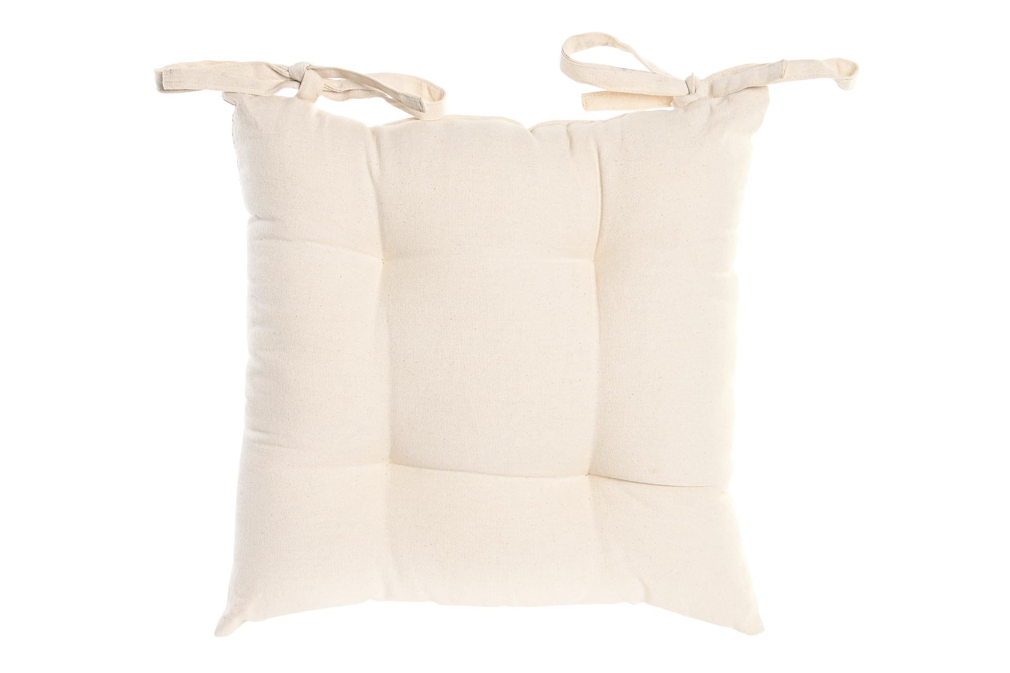 cojin silla lino algodon beige 40x40x8cm