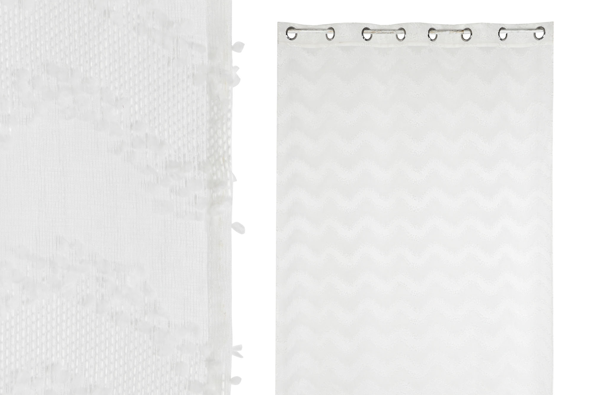 cortina poliester bordado blanco 140x260cm