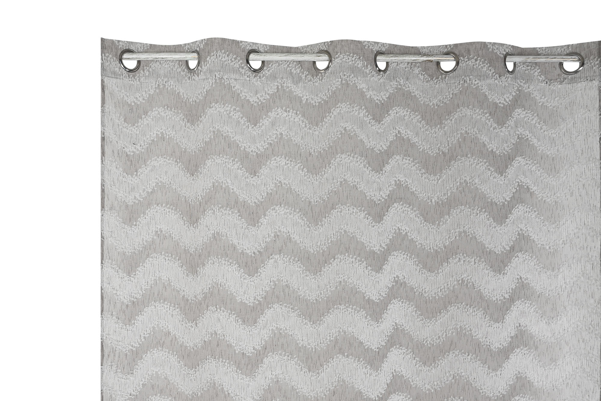 cortina poliester bordado beige 140x260cm - Imagen 3