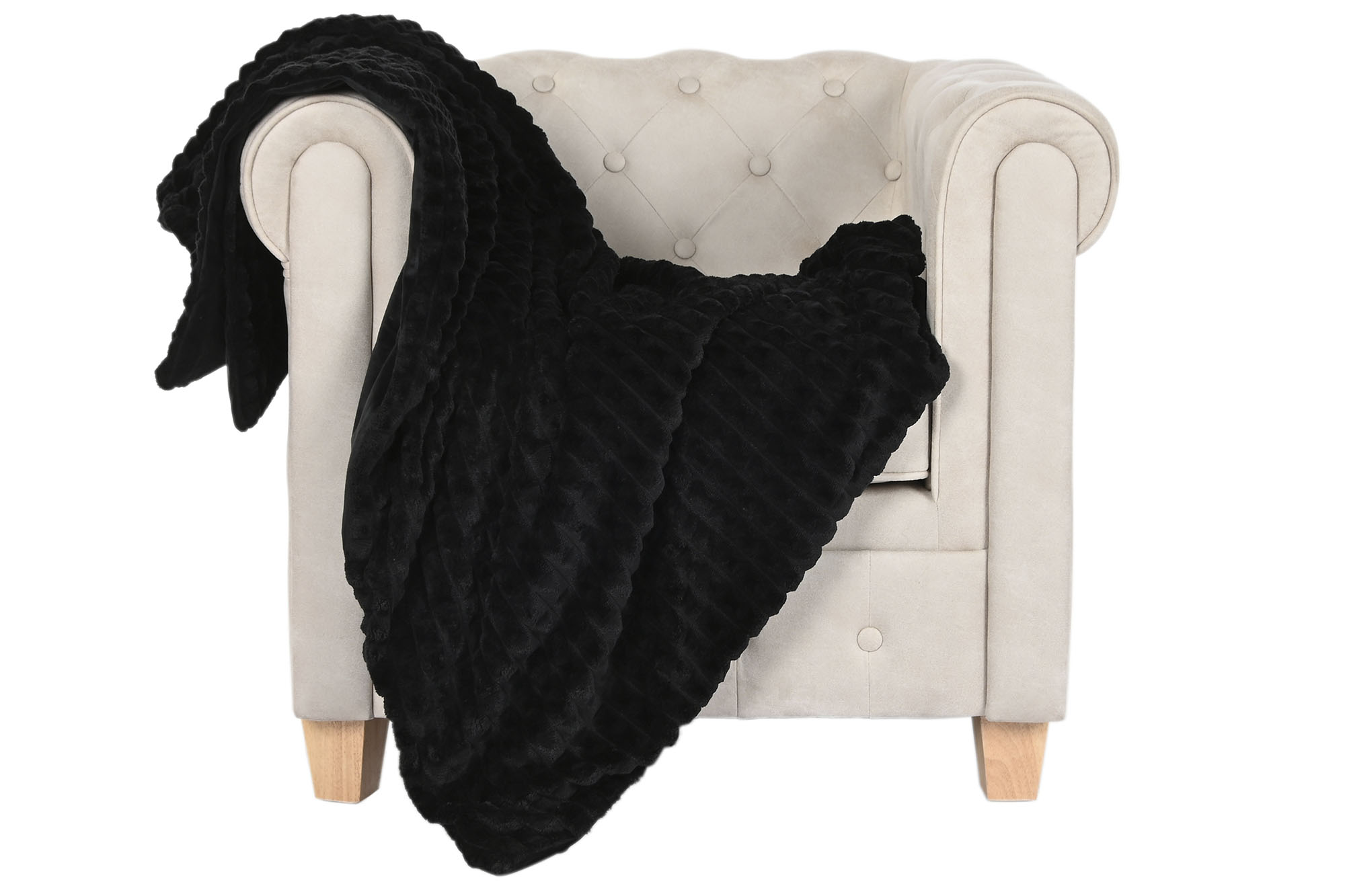 manta sofa negro 130x170cm 500gsm - Imagen 4