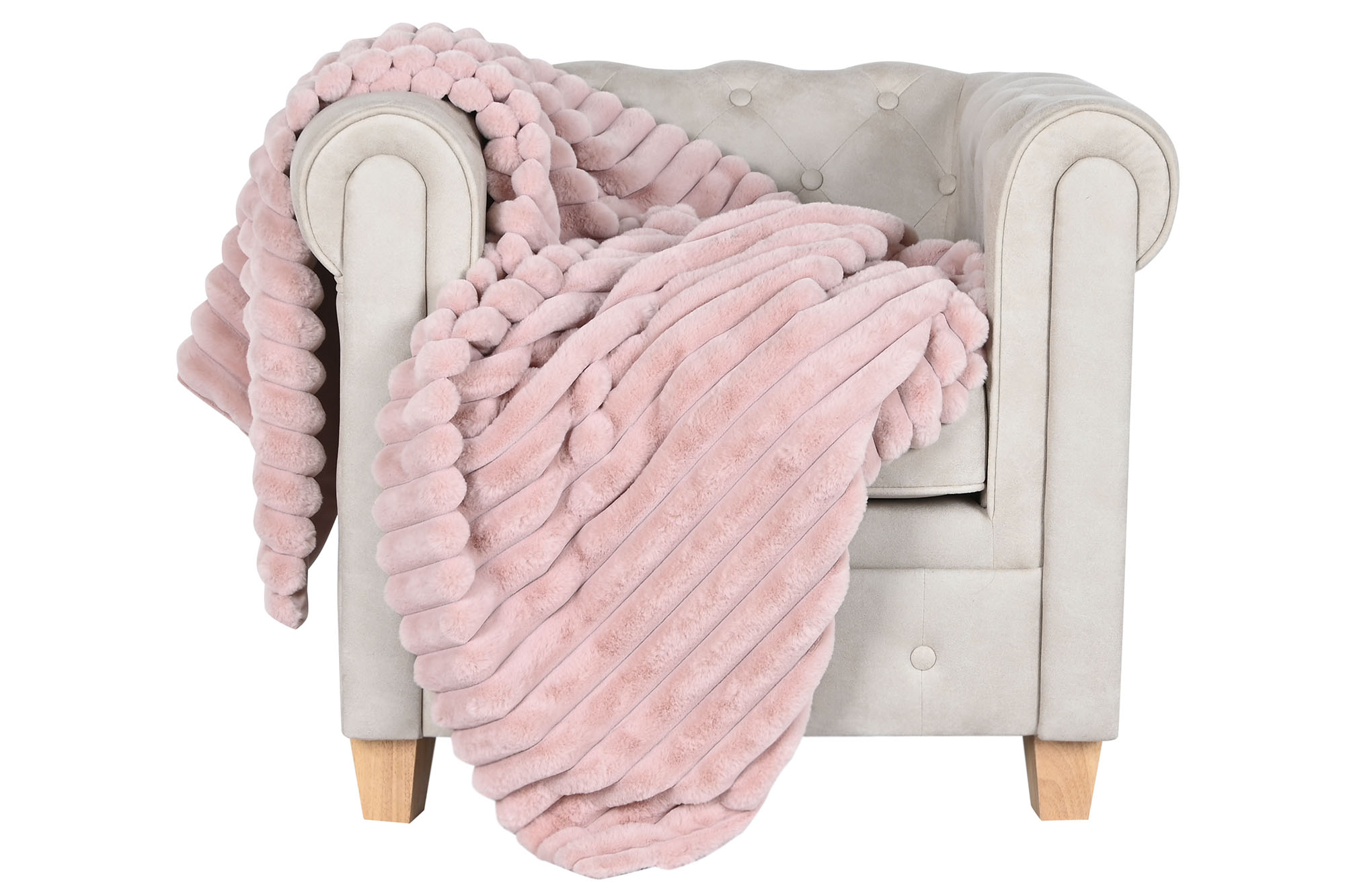manta poliester rosa 580gsm 130x170cm - Imagen 3