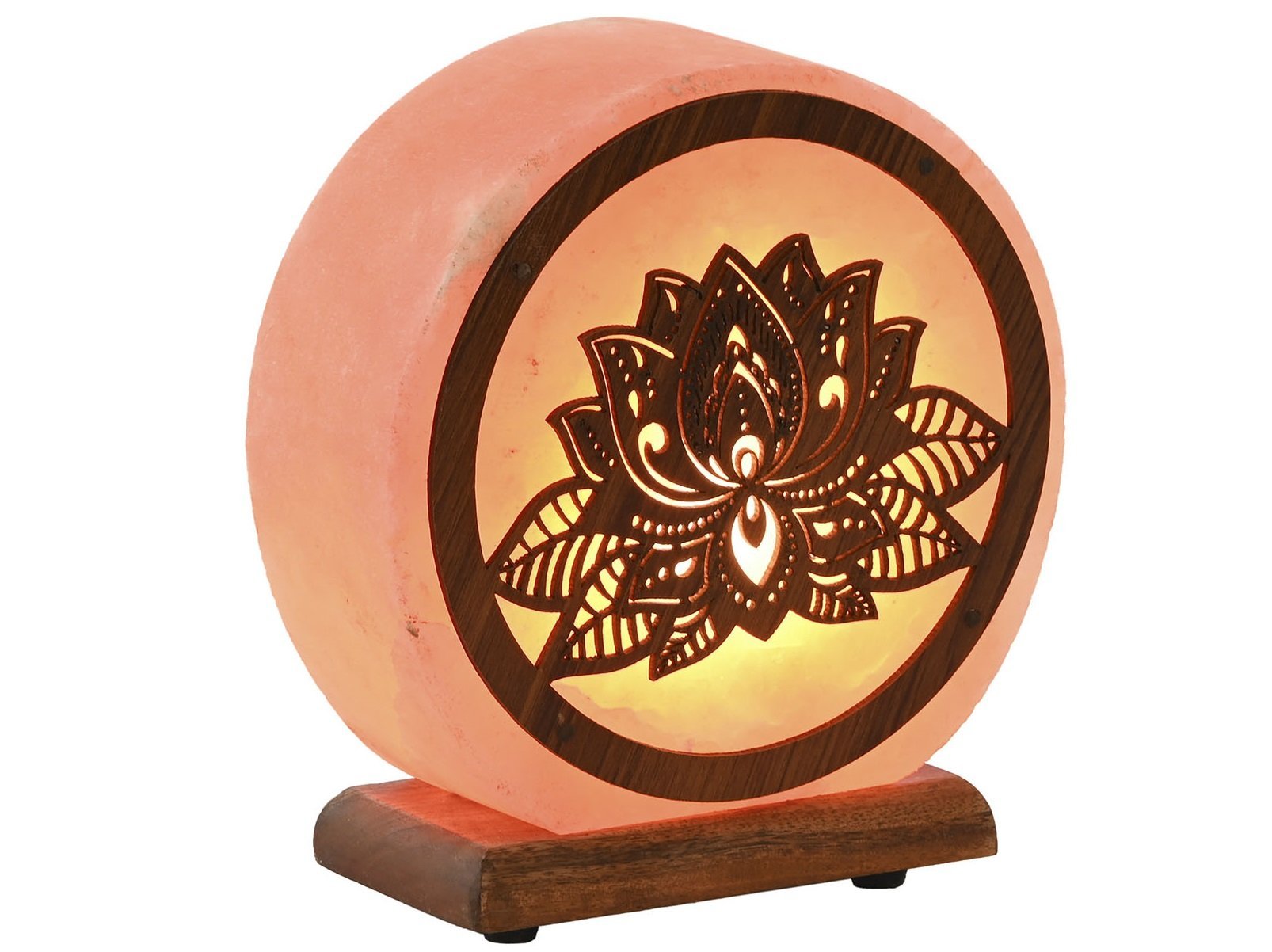 lampara de sal loto madera mango 16x7x18cm