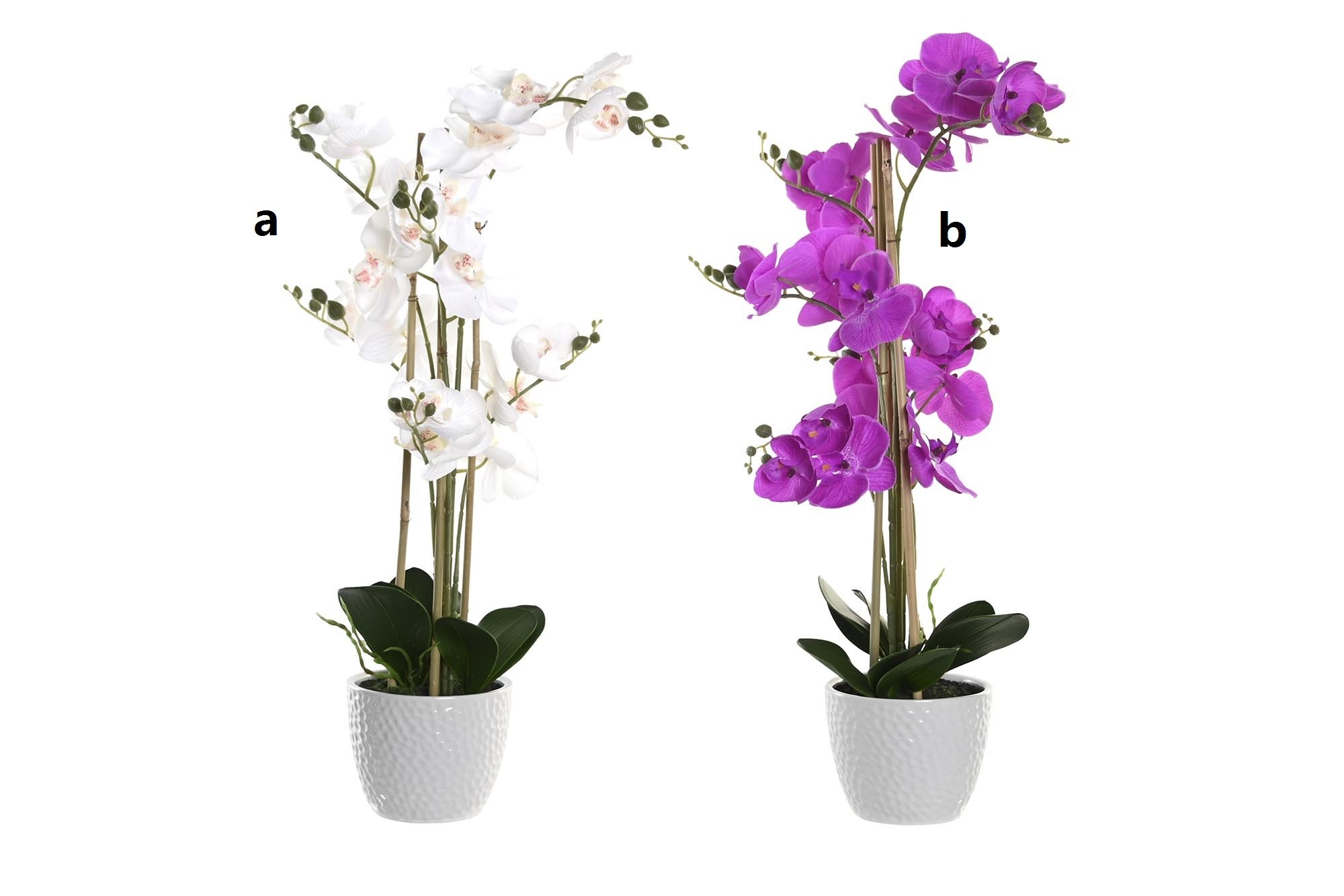 flor de orquidea en maceta porcelana 44x27x77cm