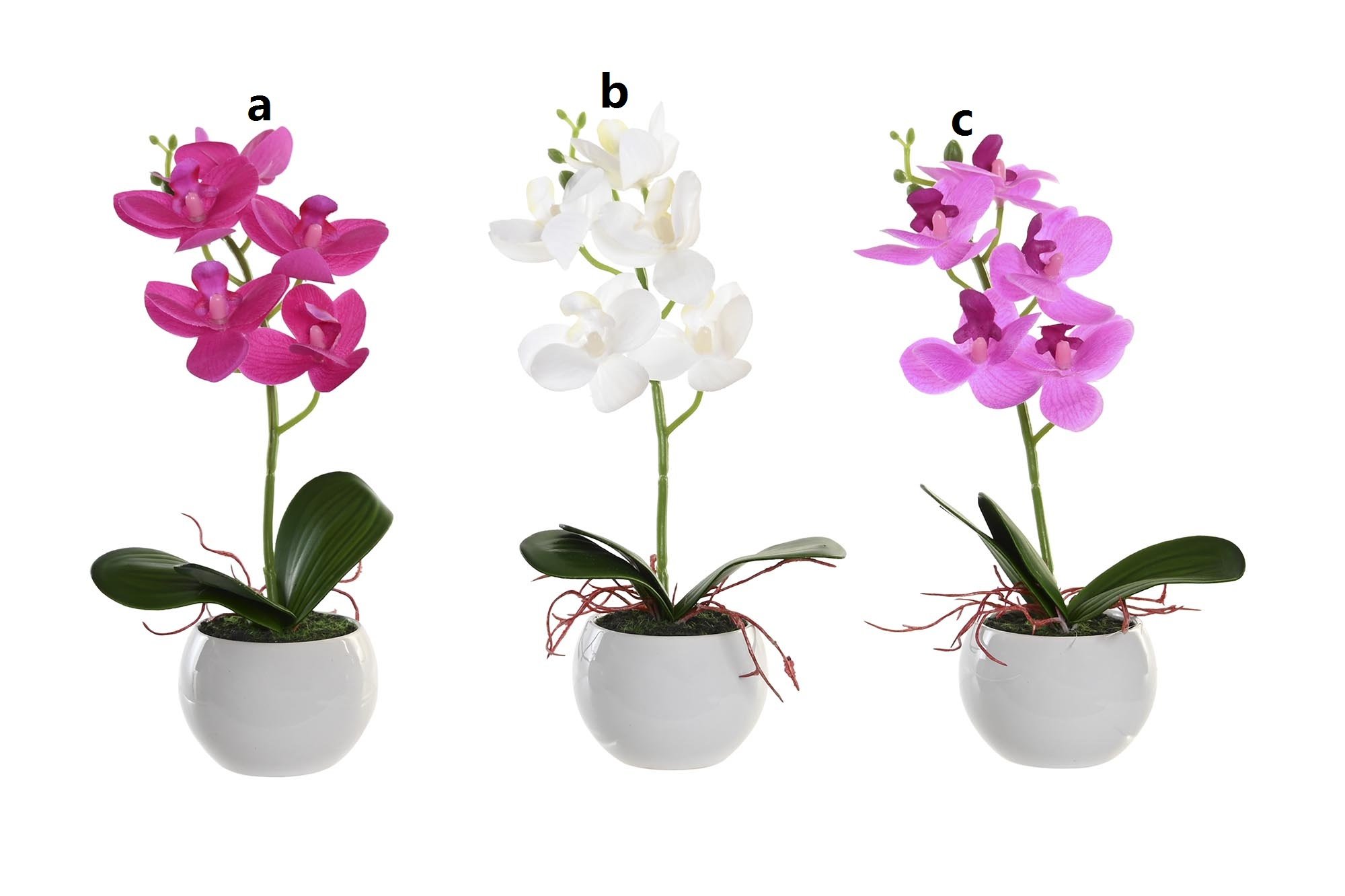 flor orquidea en maceta porcelana 10x8x29cm