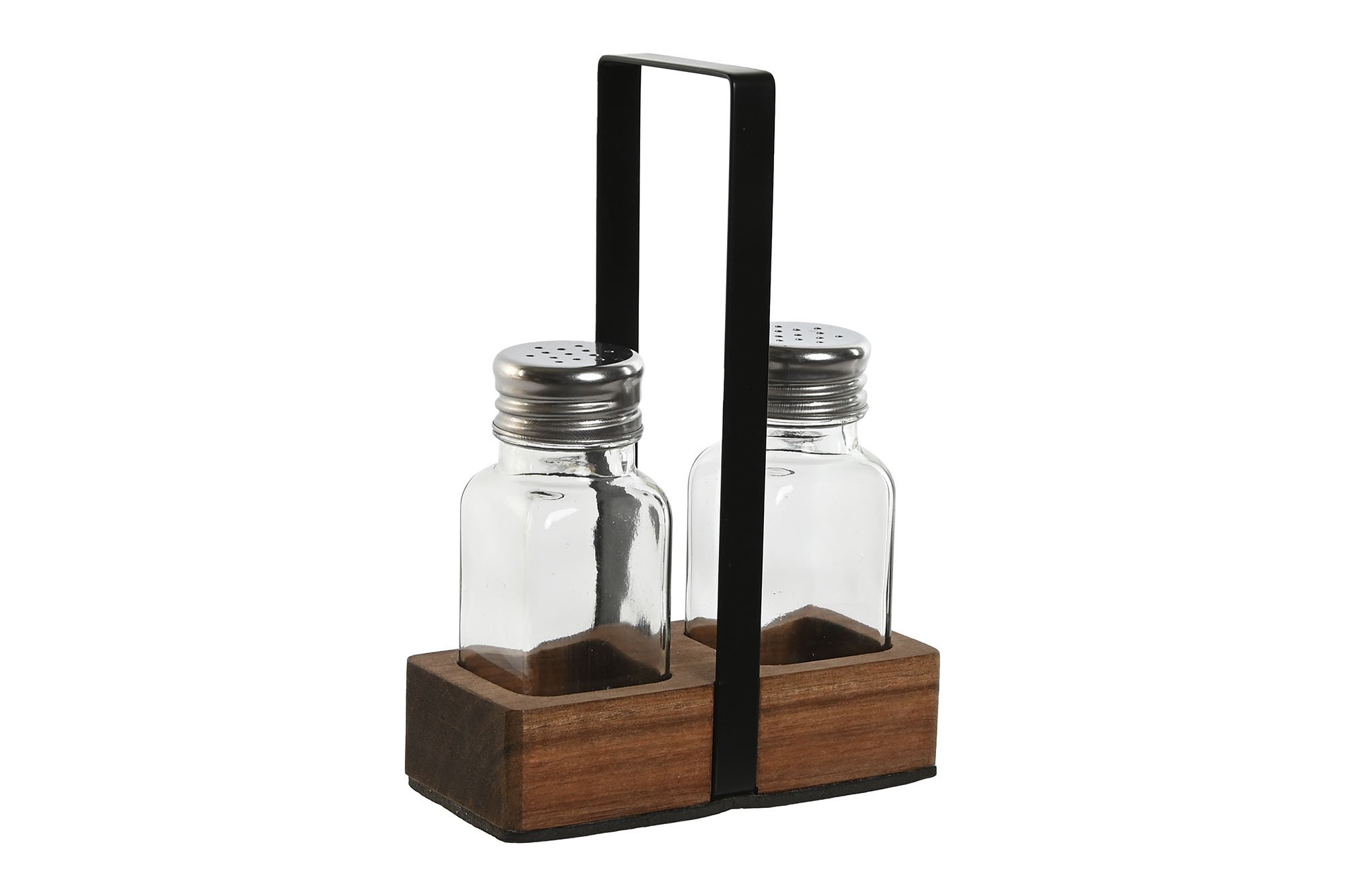 SALERO SET 2 CRISTAL ACACIA 12X6X17,5 4X4X9,5