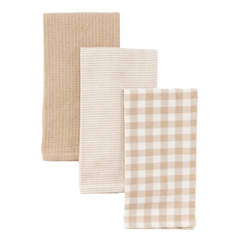 pack de 3 paños de cocina beige