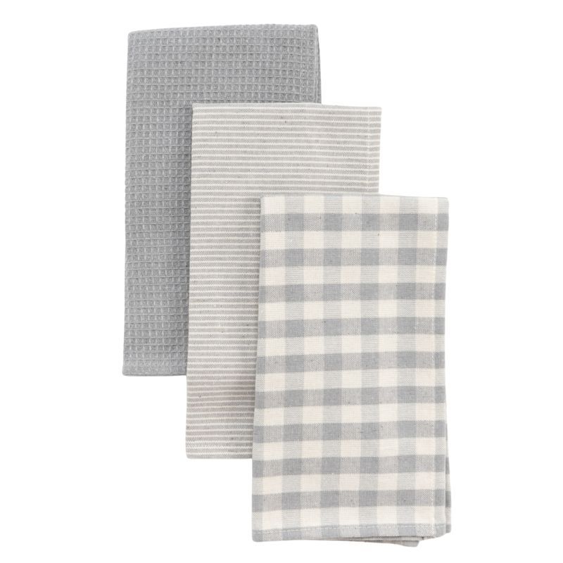 pack de 3 paños de cocina gris