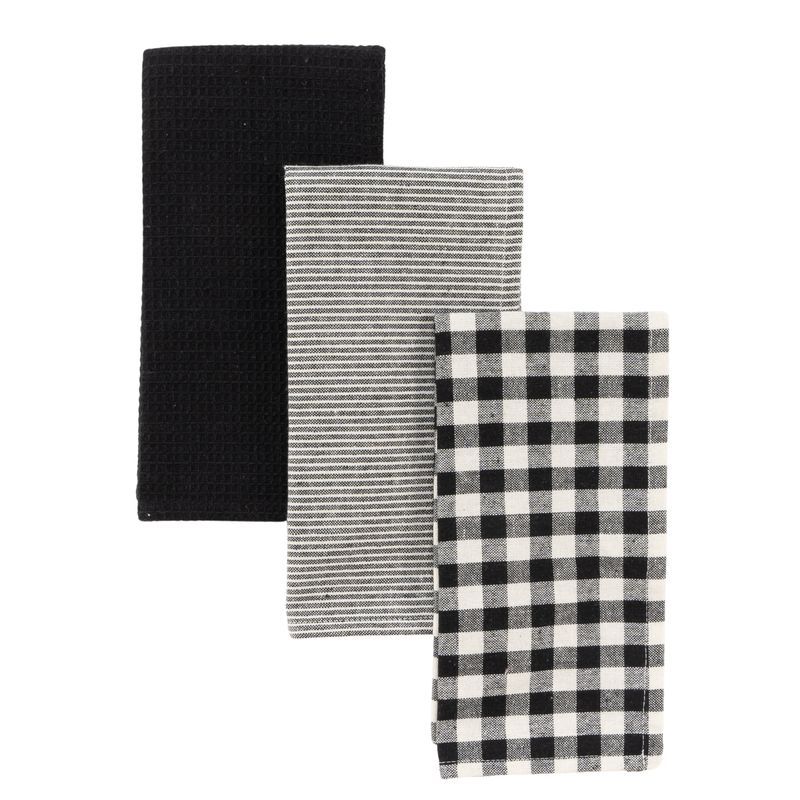 pack de 3 paños de cocina negro