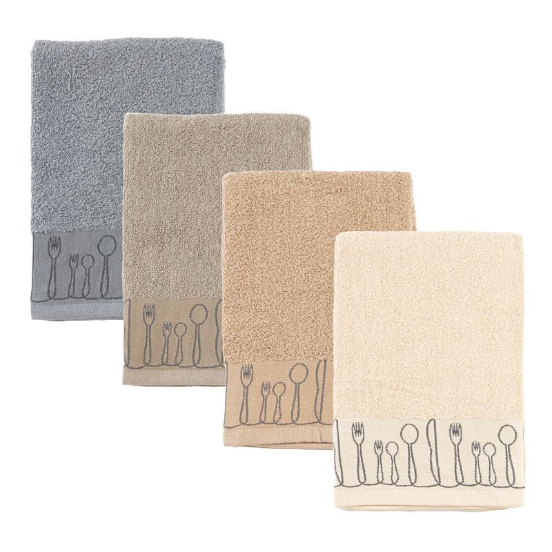 pack de 4 paños de cocina algodon 50x50cm
