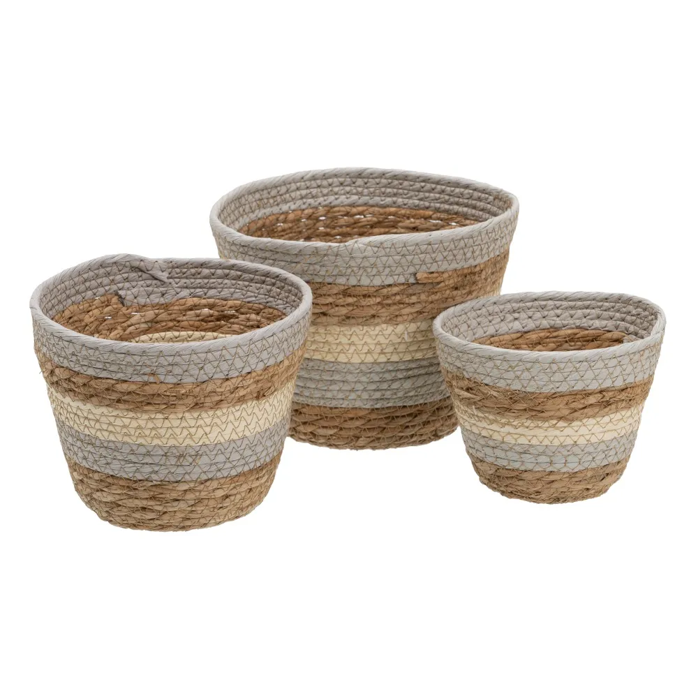 Dcasaarte pack de 3 cestas fibra natural
