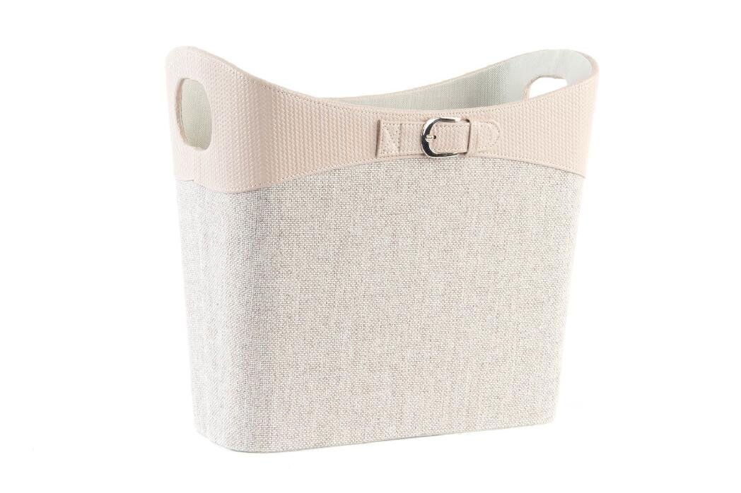 revistero lino beige hebilla 39x21x34cm
