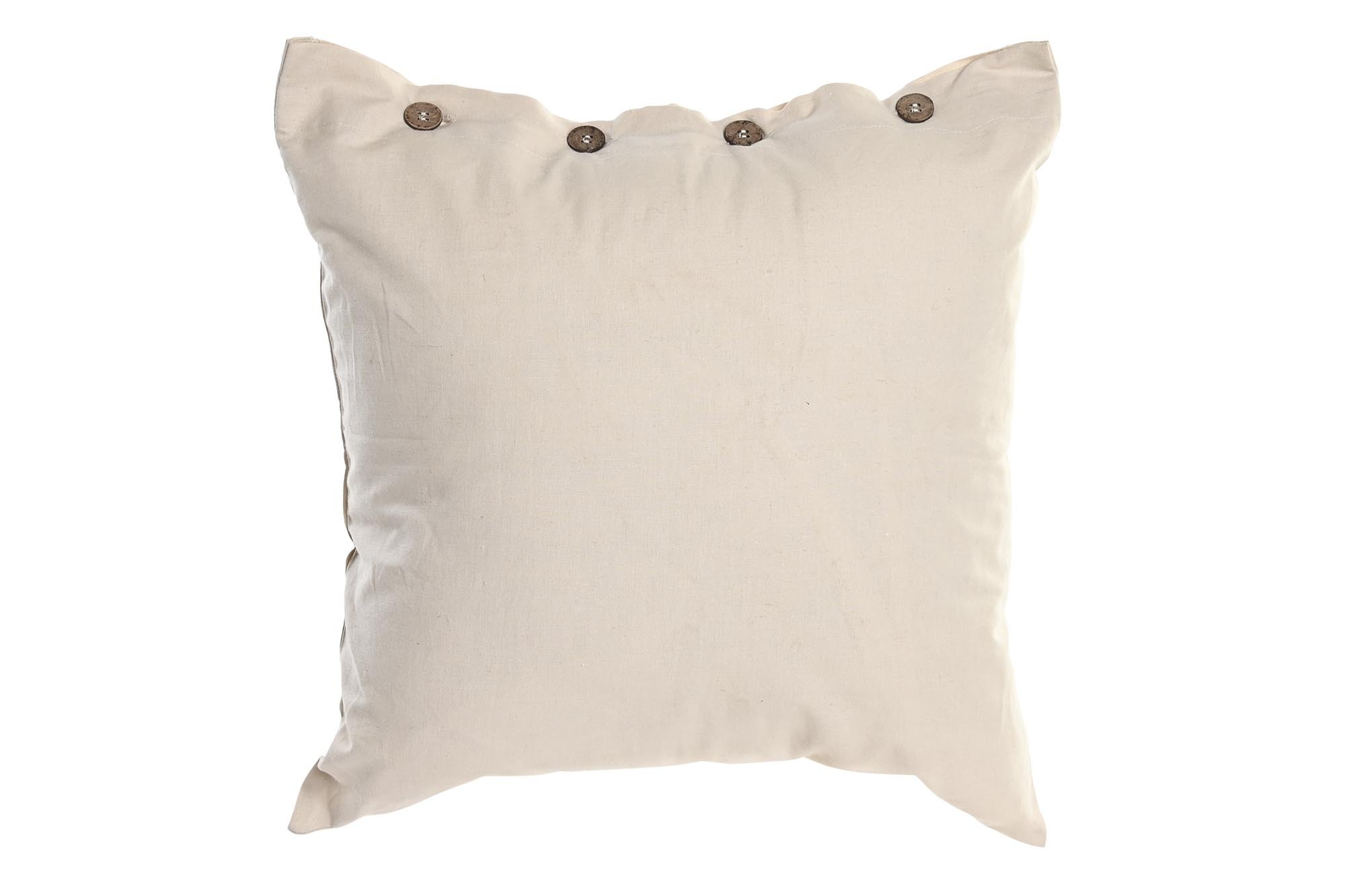 cojin lino algodon botones beige 45x10x45cm