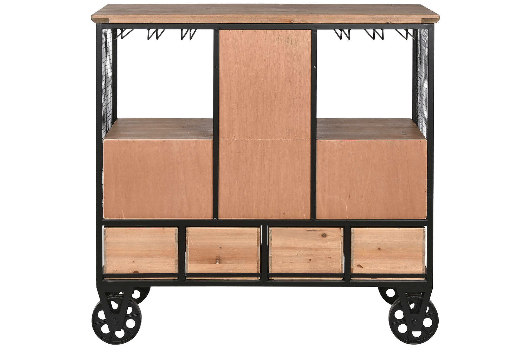 mueble botellero abeto con rueda 94x37x91cm - Imagen 4
