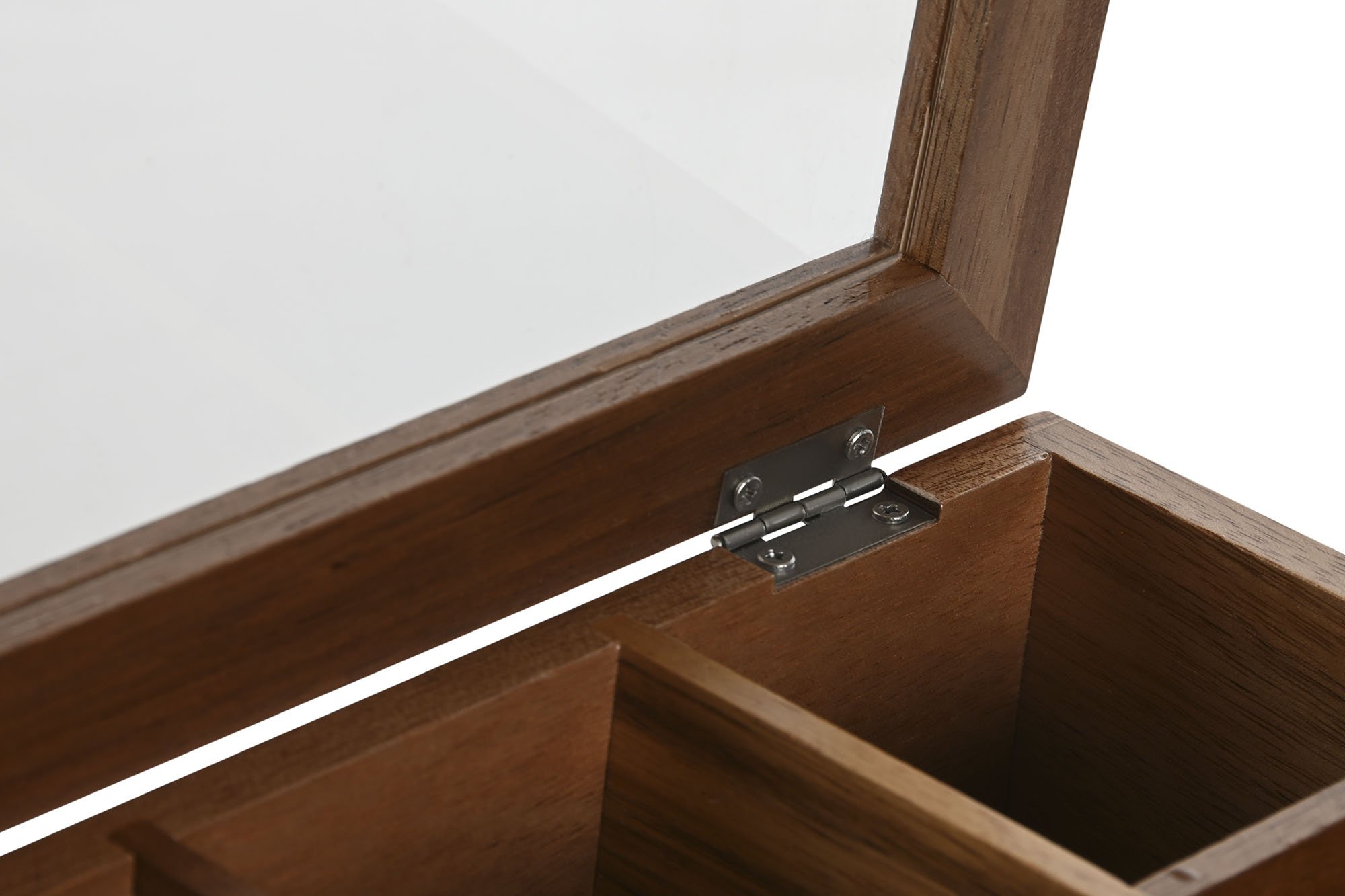 caja infuciones madera acacia con tapa cristal 20.5x20.5x6.5cm 7 compartimiento - Imagen 4