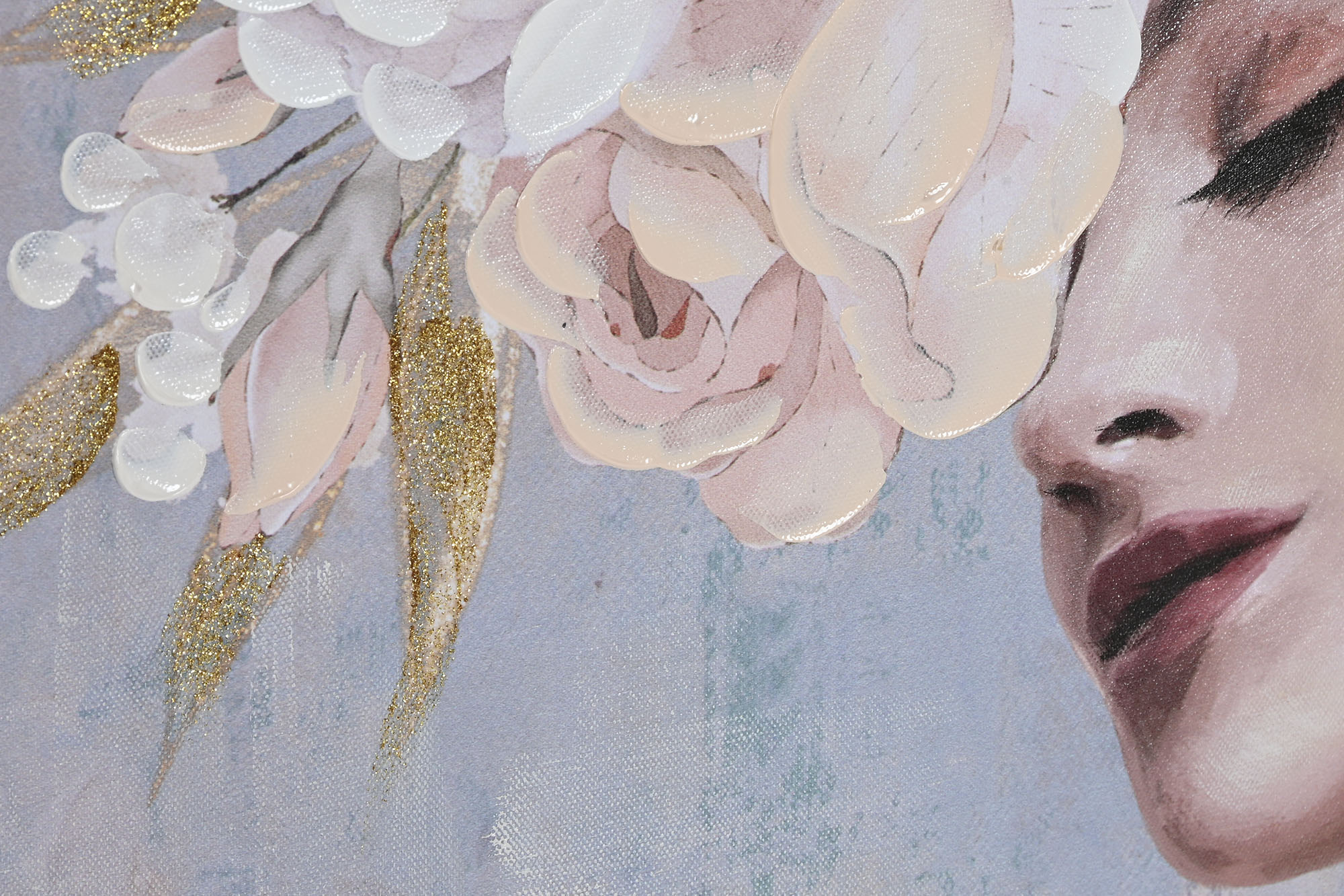 cuadro lienzo ps chica flores 70x3.5x100cm - Imagen 4