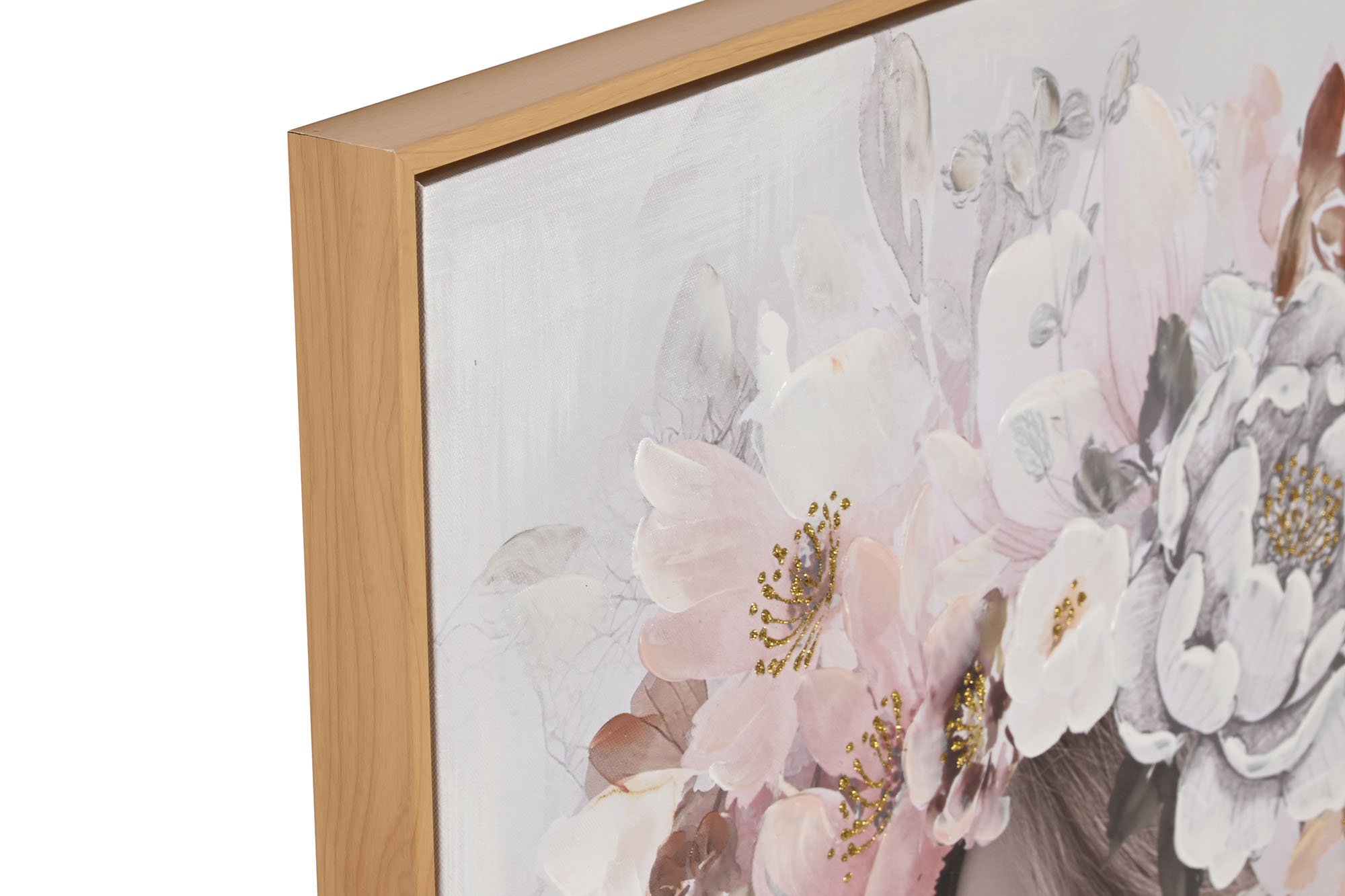 cuadro lienzo ps chica flores 70x3.5x100cm - Imagen 2