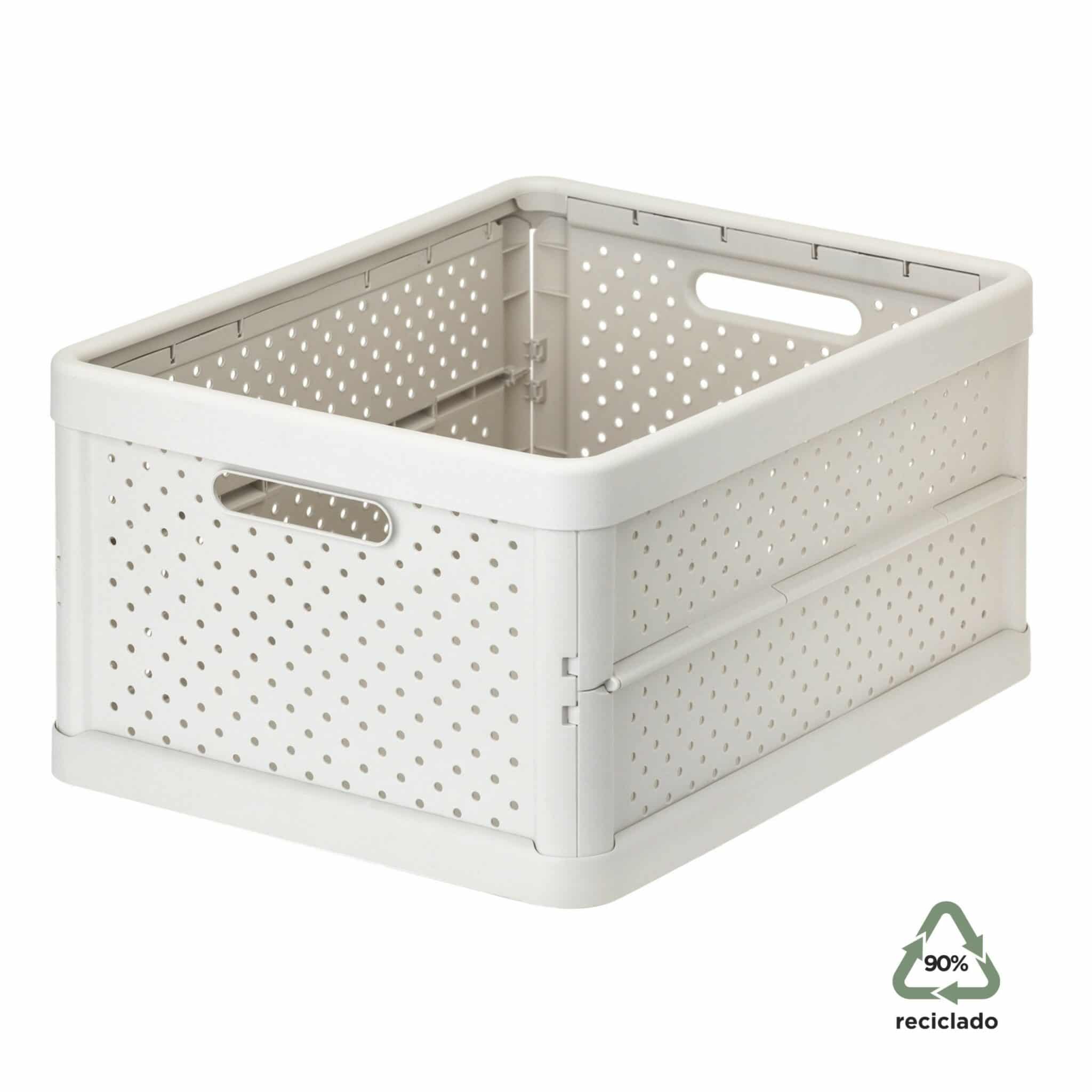 Caja plegable multiusos de 32L Compact blanco arena