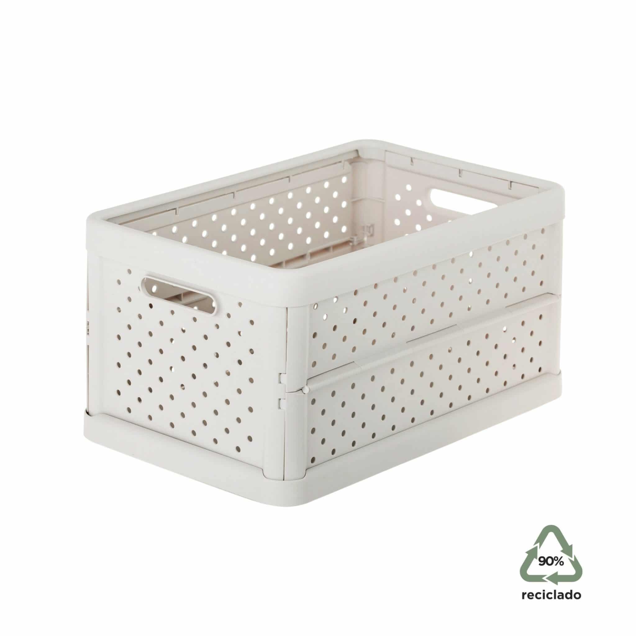 Caja plegable multiusos de 11,3L Compact blanco arena