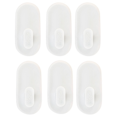 Pack 6U. Gancho Pequeño Plastico Con Adhesivo