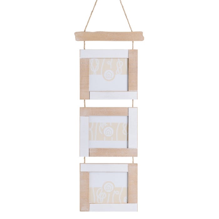 marco para foto multiple madera natural 18x1x55cm