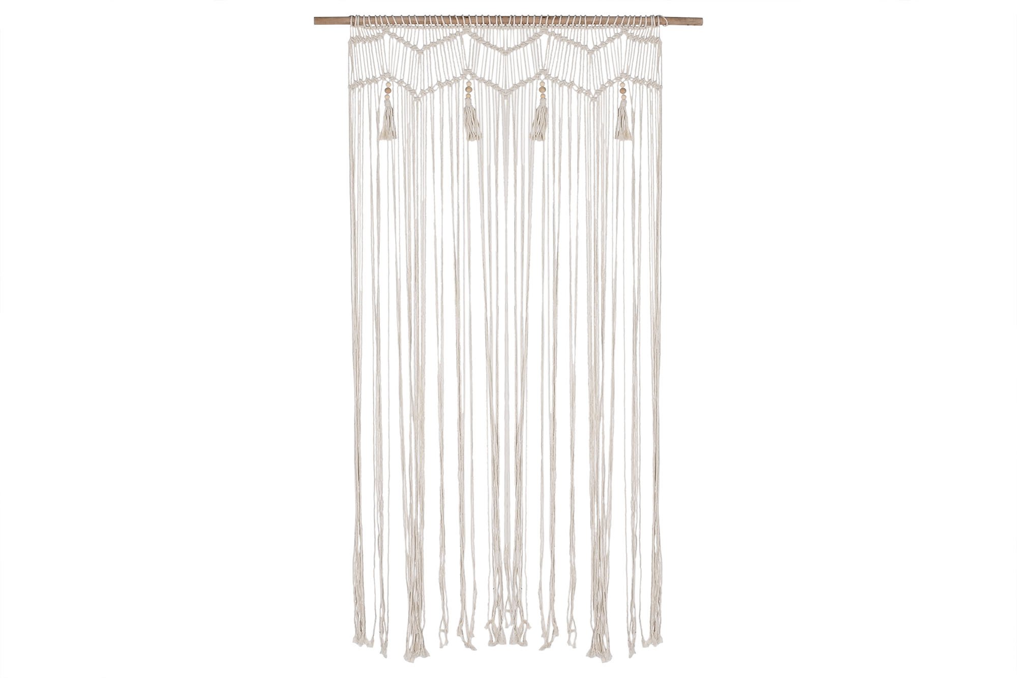 decoracion magrame con flecos cortina magcrame con madera estilo boho 110x5x180cm