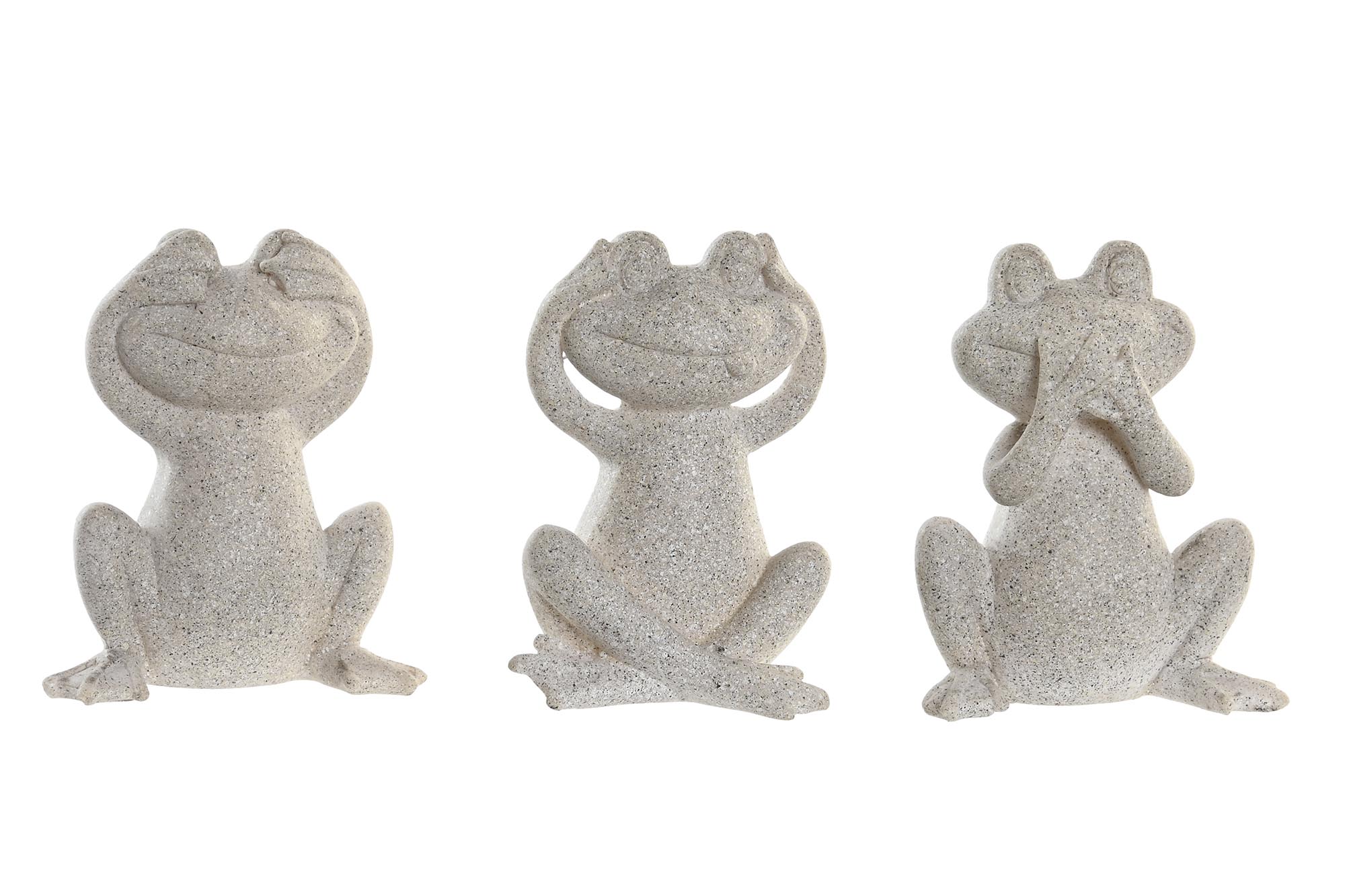 pack de 3 figuras rana de resina 7x5.5x9cm