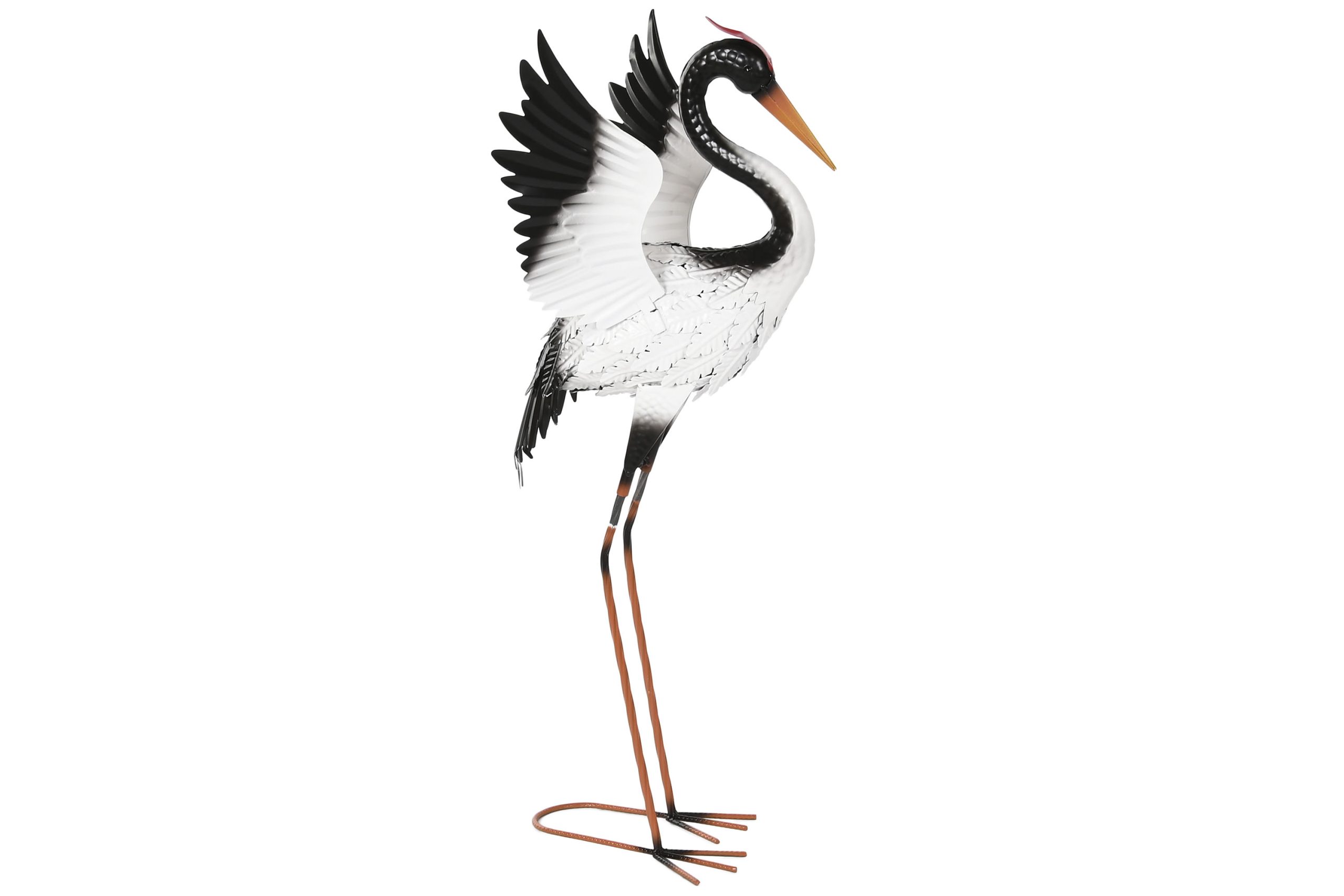 figura metal garza blanco 30x40x86cm