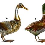 figura pato de metal 35x15x40cm