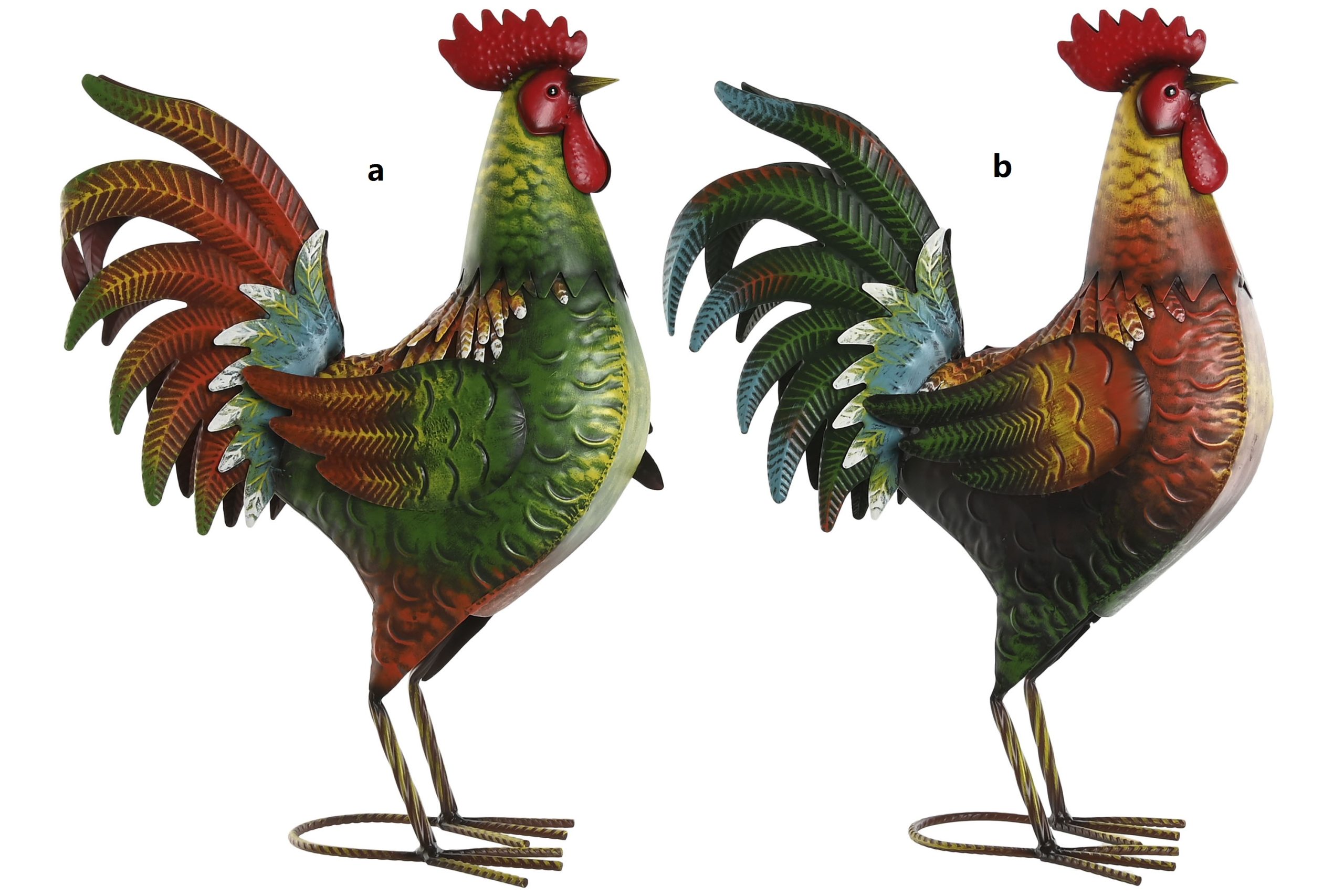 figura metal gallo 34x14x48cm