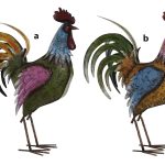 figura gallo de metal grande 44x17x61cm