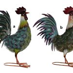 figura gallo metal decorativo 44x20x52cm