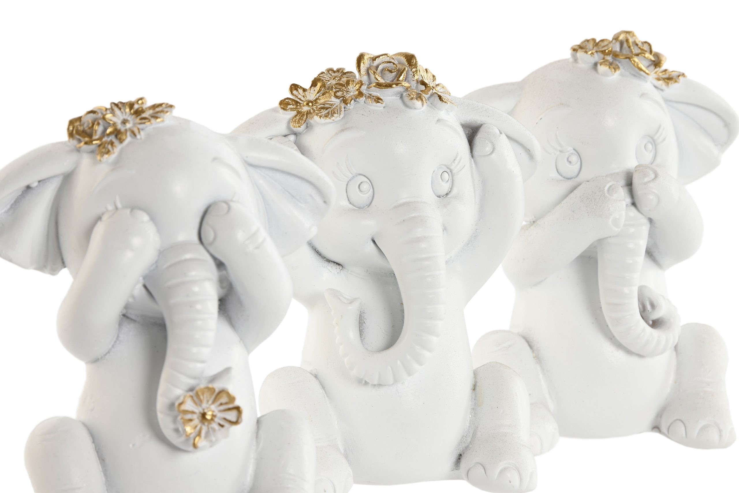 pack de 3 figuras elefante de resina 7×5x9cm - Imagen 2